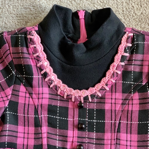 NWT Lisptik Girls Plaid Layered Dress - Picture 3 of 4